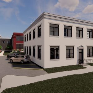 Office Space Rendering now leasing in 2929 Main St, The Rails